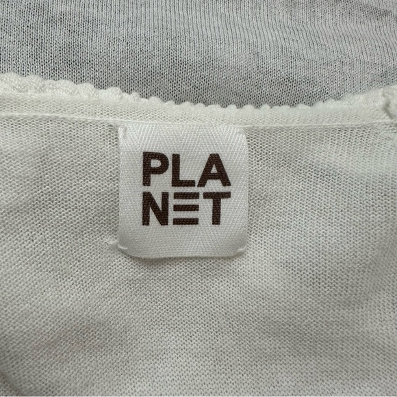 PLANET by Lauren G Duster One Size Fits Most Adjustable Side Ties White EUC - Picture 2 of 6
